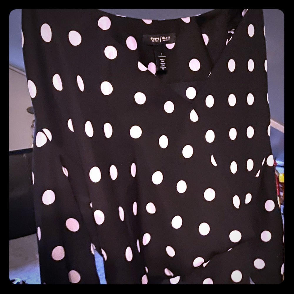 Gorgeous black & white polkadot blouse
